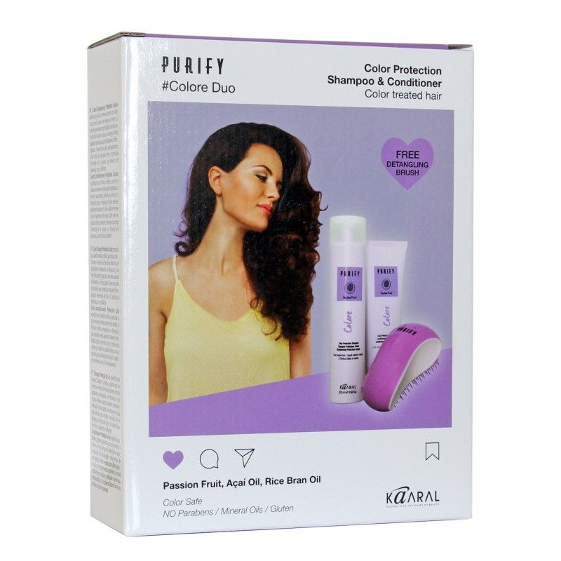 Purify-Color Набор для окрашенных волос (шампунь 300 мл + кондиционер 250 мл + щетка для волос )